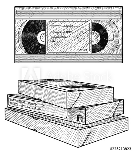 439x500 vhs video tape illustration, drawing, engraving, ink, line art - Vhs Drawing