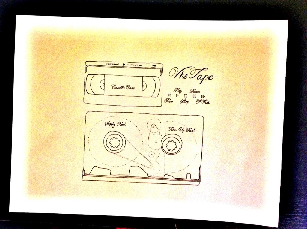 1024x763 vhs tape, drawing of the day driftandburn - Vhs Drawing