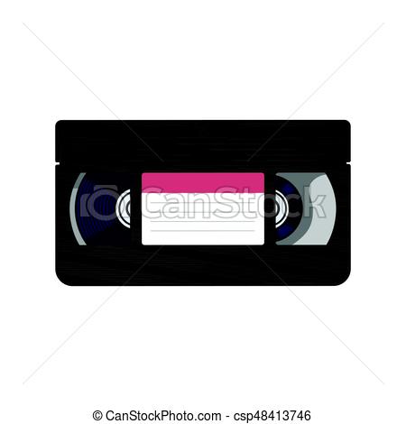 450x470 video cassette, vhs videotape from isolated vector - Vhs Drawing