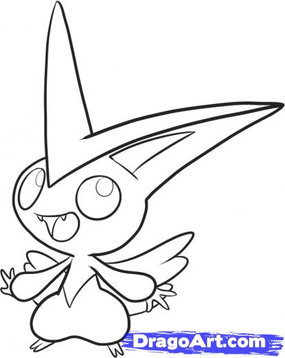 413x520 Step How To Draw Victini - Victini Drawing
