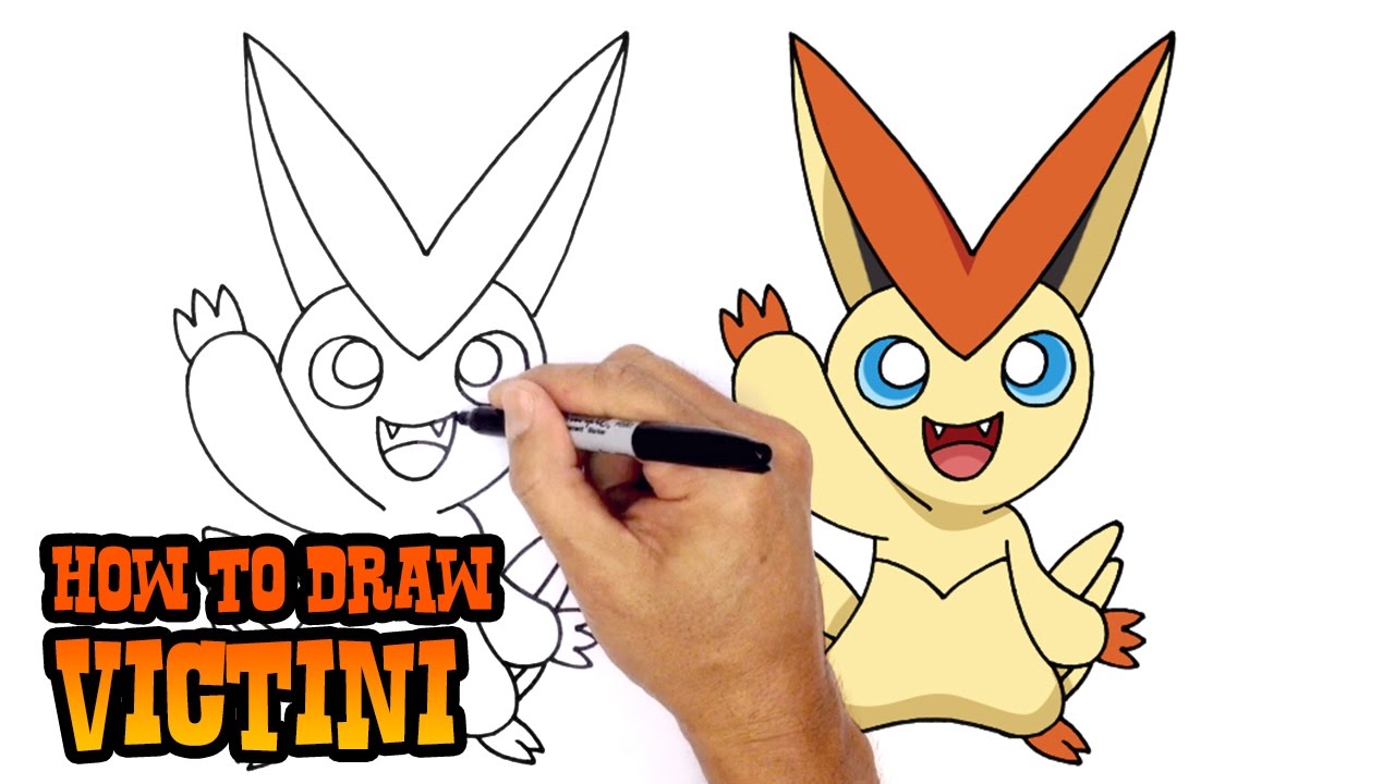 1280x720 How To Draw Pokemon Victini - Victini Drawing