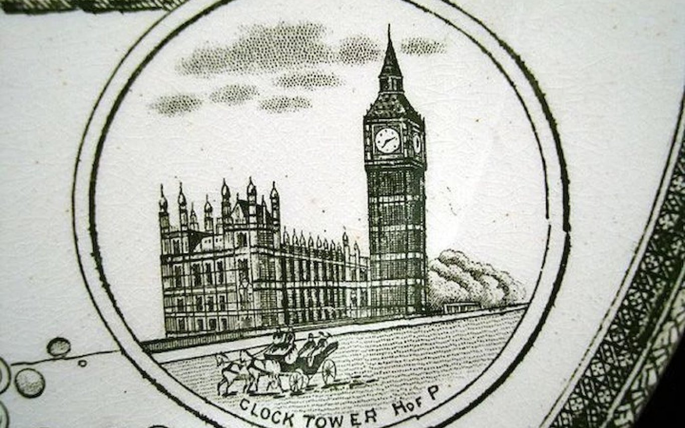 1368x855 Victorian Plate Crystal Palace Clock Big Ben Aesthetic - Victorian Clock Drawing
