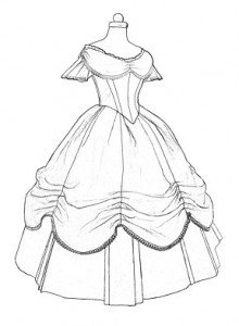 Victorian Dress Drawing At Paintingvalley Com Explore Collection