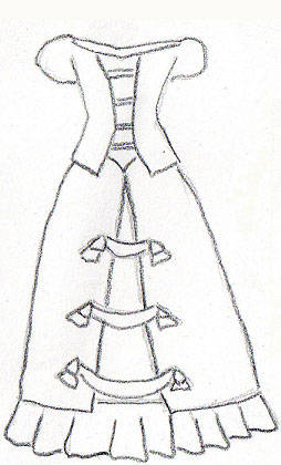 254x420 Designing An Authentic Victorian Costume Ii Yesterday's Thimble - Victorian Dress Drawing