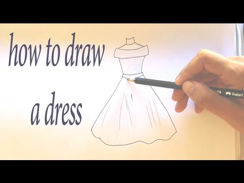 480x360 How To Draw A Dress Easy Step - Victorian Dress Drawing