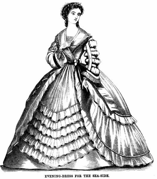 524x600 Evening Dress Fashions, Descriptions And Fashion Plates - Victorian Dress Drawing