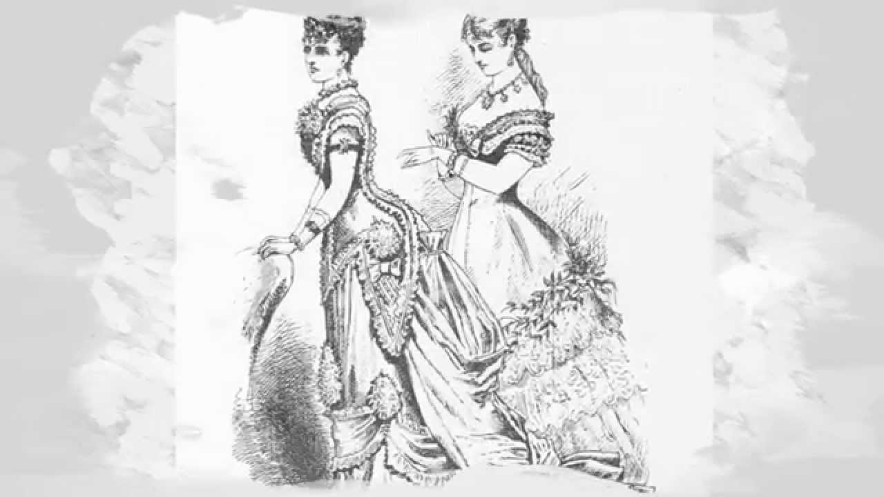 1280x720 Victorian Era Costumes, Fashion, Style, Dresses Stock Images - Victorian Dress Drawing