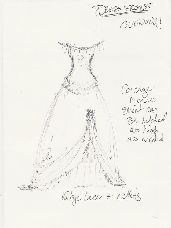 560x745 Victorian Dress Design Bound - Victorian Dress Drawing