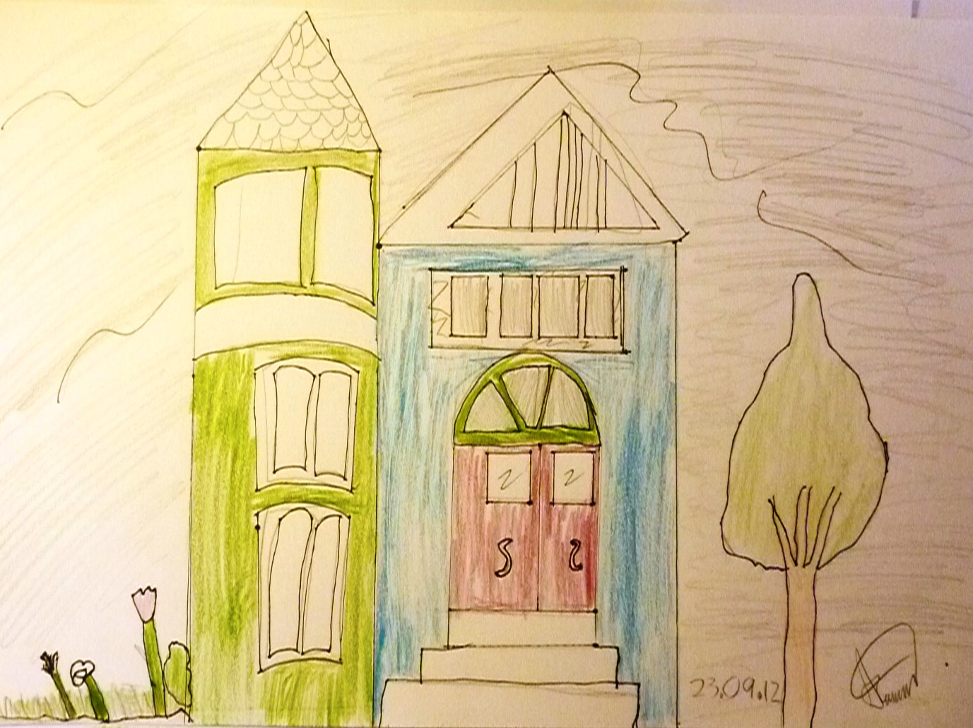 1377x1030 The Art Workshop Nz Drawing Victorian Houses - Victorian House Drawing