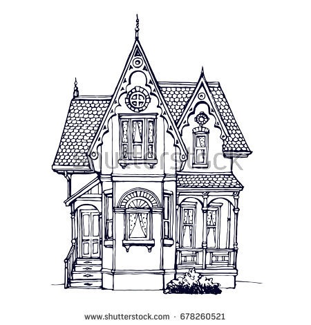 450x470 Victorian House Drawing - Victorian House Drawing
