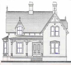 Victorian House Line Drawing