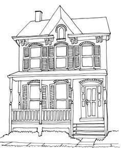 Victorian House Line Drawing at PaintingValley.com | Explore collection ...