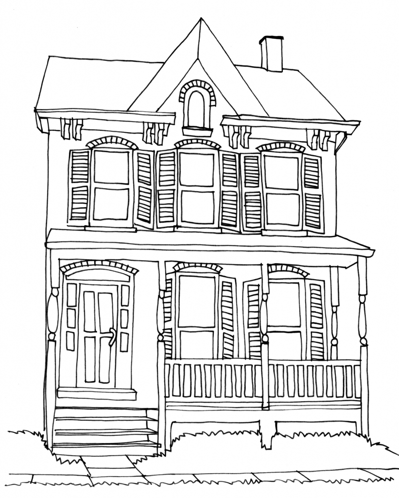 Victorian House Line Drawing at Explore collection