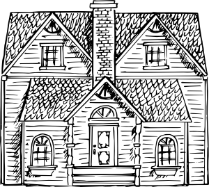 300x269 Drawing Home Victorian House Huge Freebie! Download - Victorian House Line Drawing