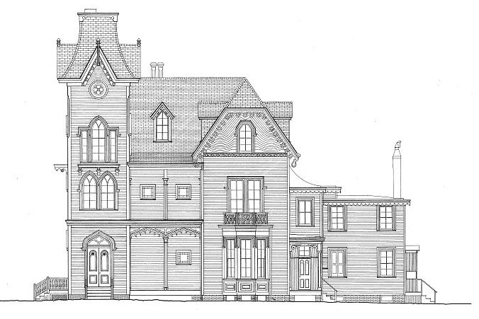 676x451 Cape May Victorian House - Victorian House Line Drawing