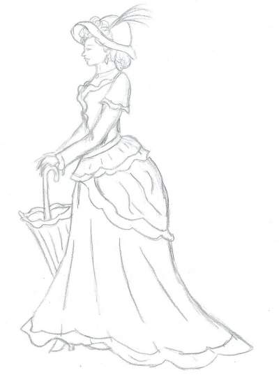 400x540 Victorian Lady Teen Ink - Victorian Lady Drawing