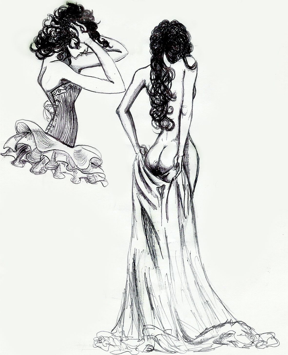 1181x1453 Victorian Lady - Victorian Lady Drawing