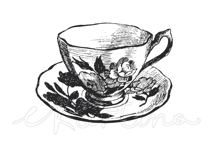 Victorian Teacup Drawing at PaintingValley.com | Explore collection of ...