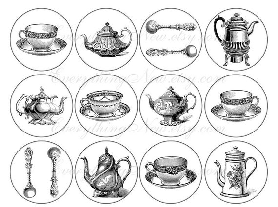 570x425 Victorian Teacup Drawing - Victorian Teacup Drawing