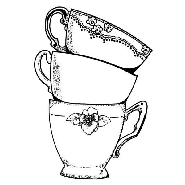 600x600  - Victorian Teacup Drawing