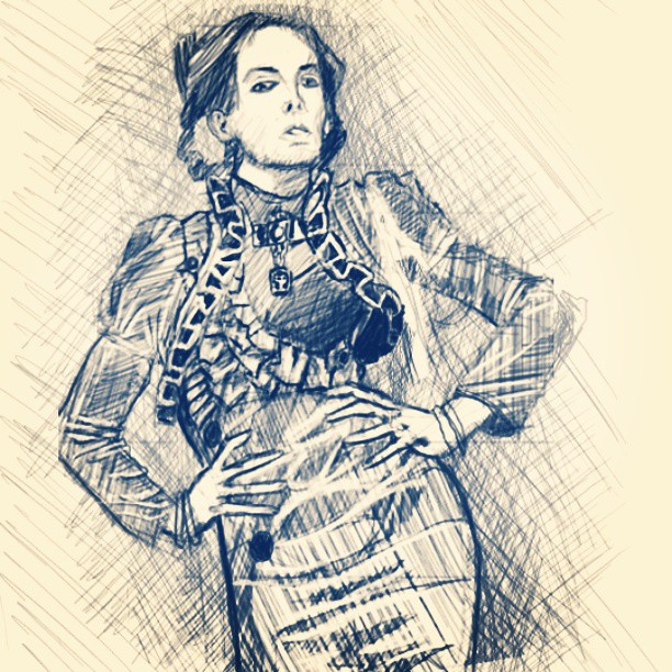 612x612 Victorian Woman Quick - Victorian Woman Drawing