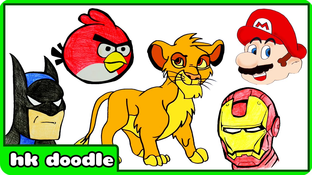 1280x720 favourite movie video game characters drawing compilation - Video Game Character Drawings