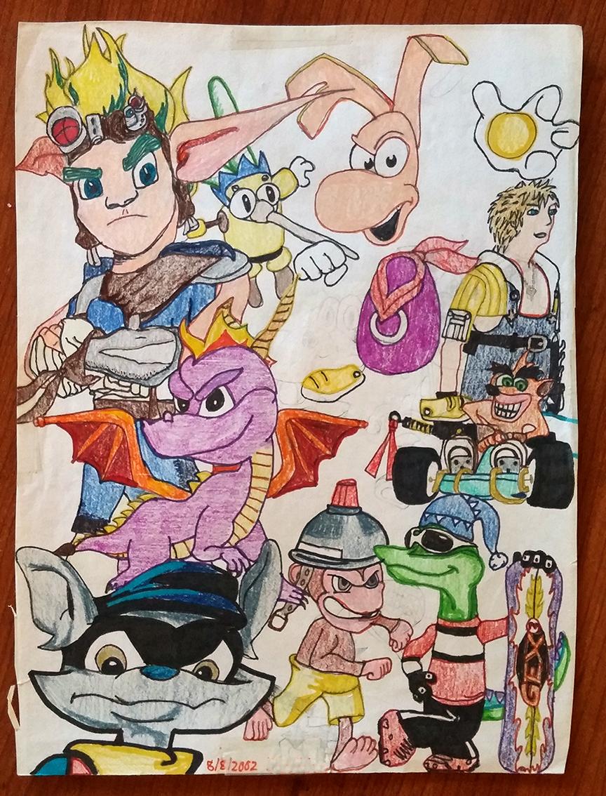 864x1134 found a drawing of my favorite video game characters i made when i - Video Game Character Drawings