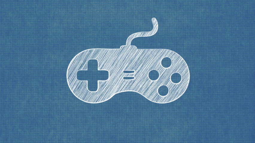 852x480 hand drawing a video game controller on blueprint paper - Video Game Controller Drawing