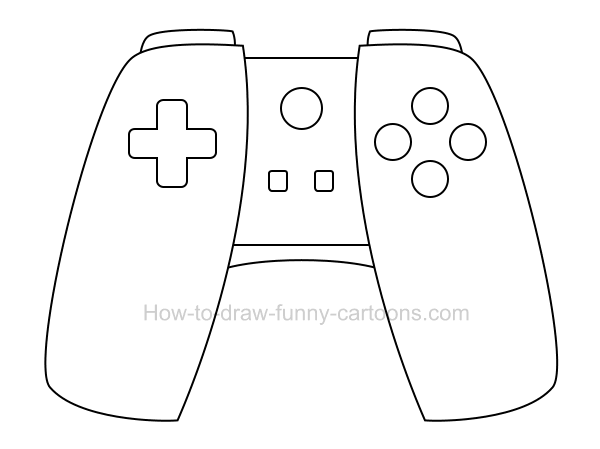 600x449 how to draw a cartoon game controller - Video Game Controller Drawing