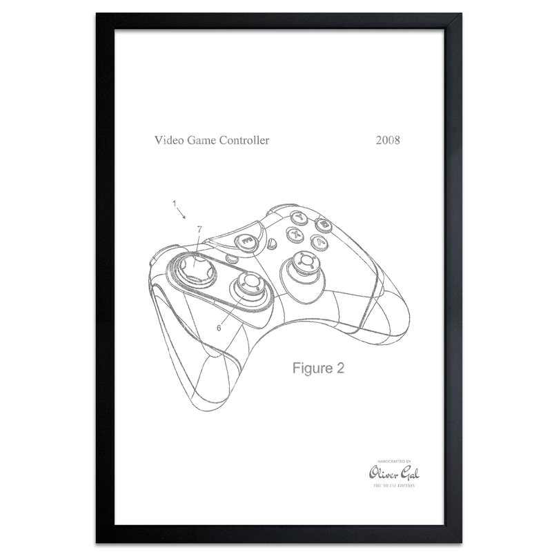 800x800 trent austin design 'video game controller framed drawing - Video Game Controller Drawing