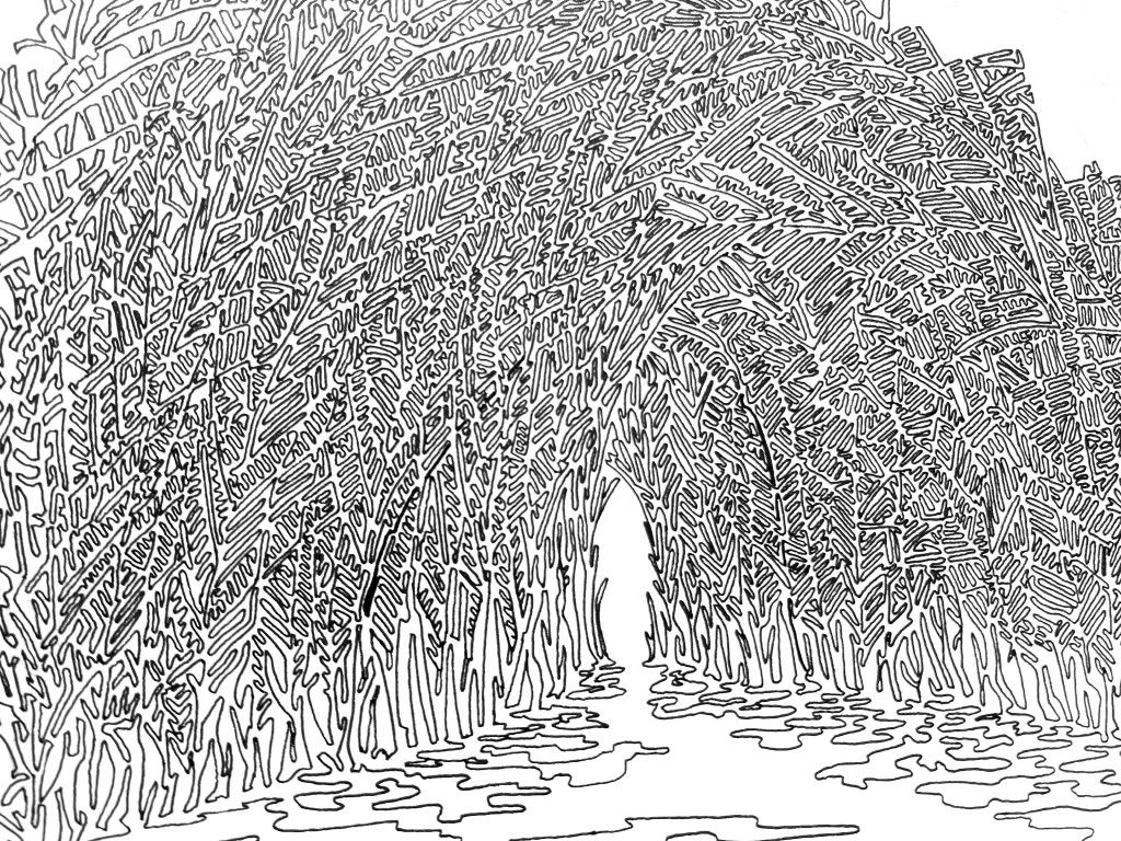 1024x768 one line drawing can tho, mekong delta, vietnam - Vietnam Drawing