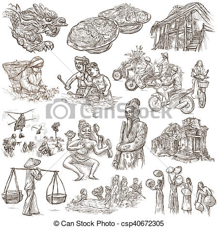 450x470 vietnam pictures of life freehands, hand drawn collection - Vietnam Drawing