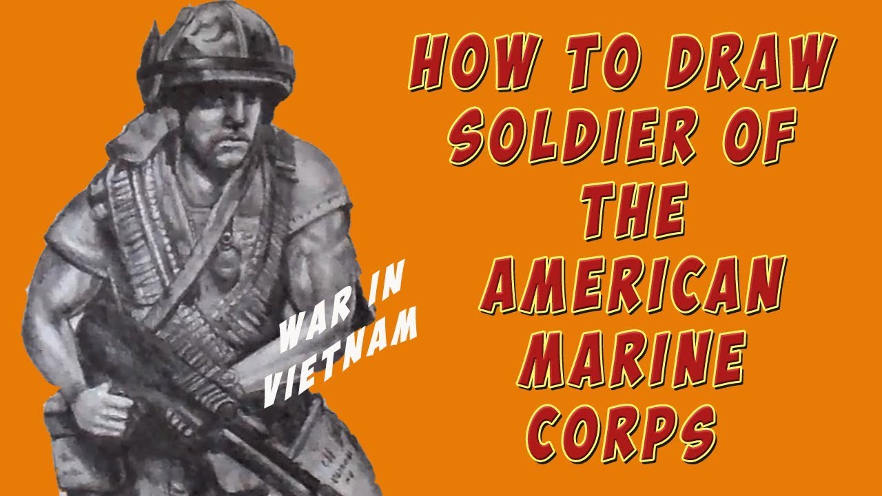 1280x720 how to draw a soldier of the american marine corps war in vietnam - Vietnam Soldier Drawing