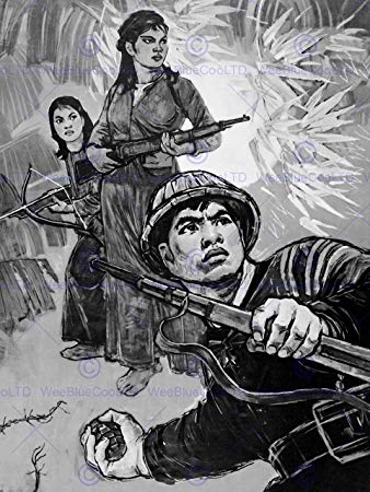 338x450 propaganda war vietnam jungle soldiers drawing grenade gun - Vietnam Soldier Drawing