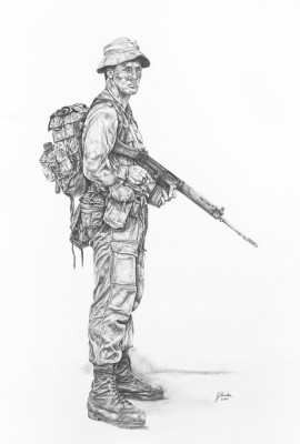 Vietnam Soldier Drawing at PaintingValley.com | Explore collection of