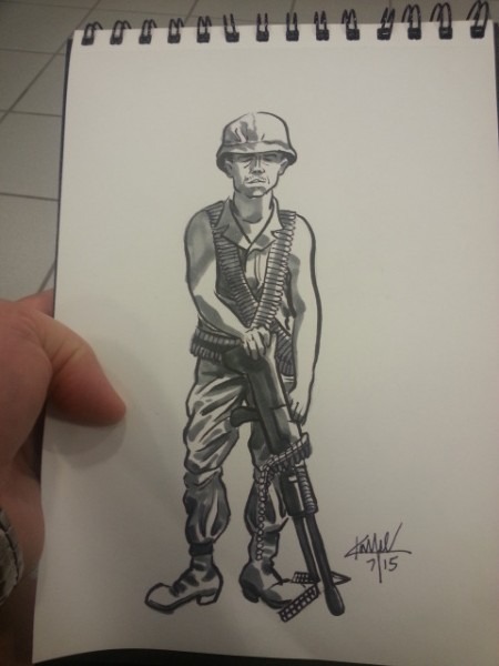 450x600 vietnam soldier drawing - Vietnam Soldier Drawing