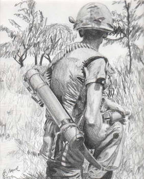 282x350 vietnam soldier - Vietnam Soldier Drawing