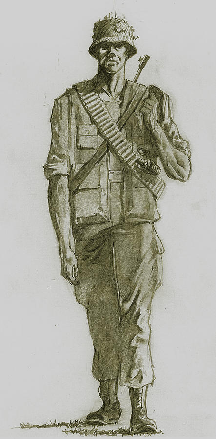 443x900 vietnam war soldier drawing - Vietnam Soldier Drawing
