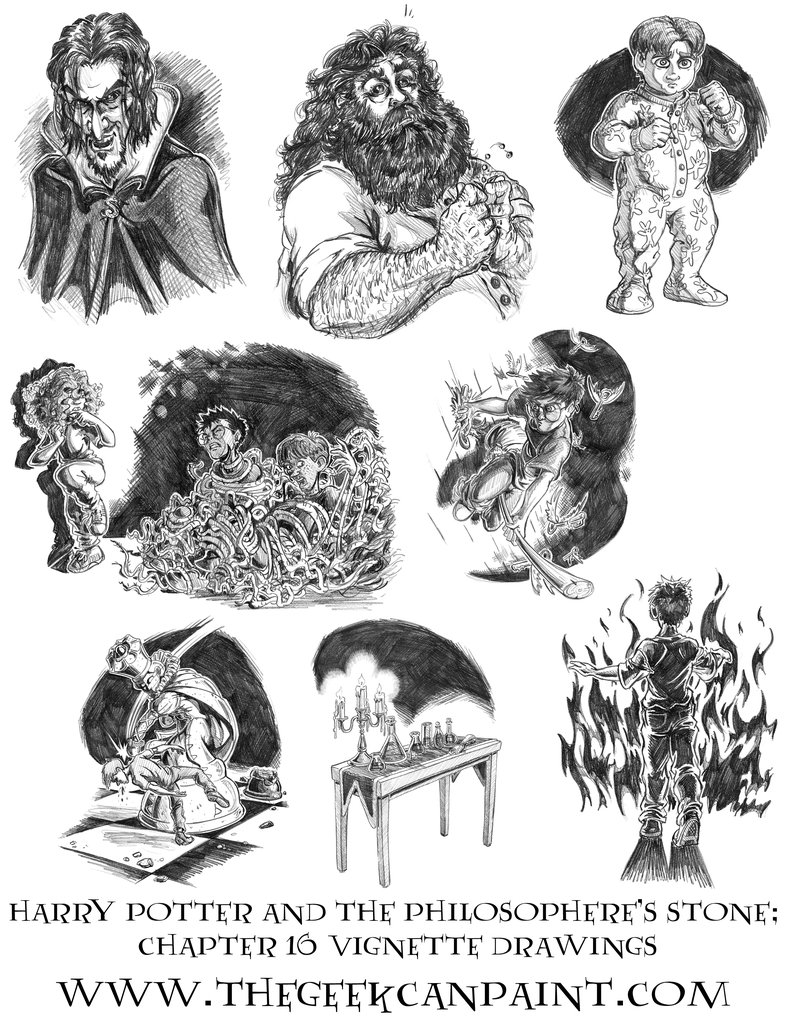 786x1017 harry potter book chapter vignette drawings - Vignette Drawing