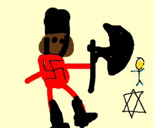 300x250 british police man with viking axe drawing - Viking Axe Drawing