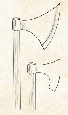 241x404 the viking axe and spear w u hstry - Viking Axe Drawing