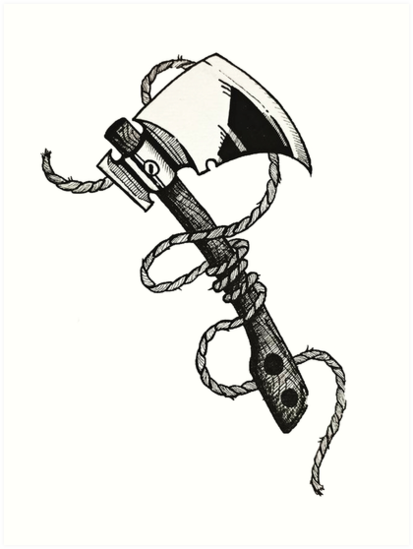 413x549 viking axe art prints - Viking Axe Drawing