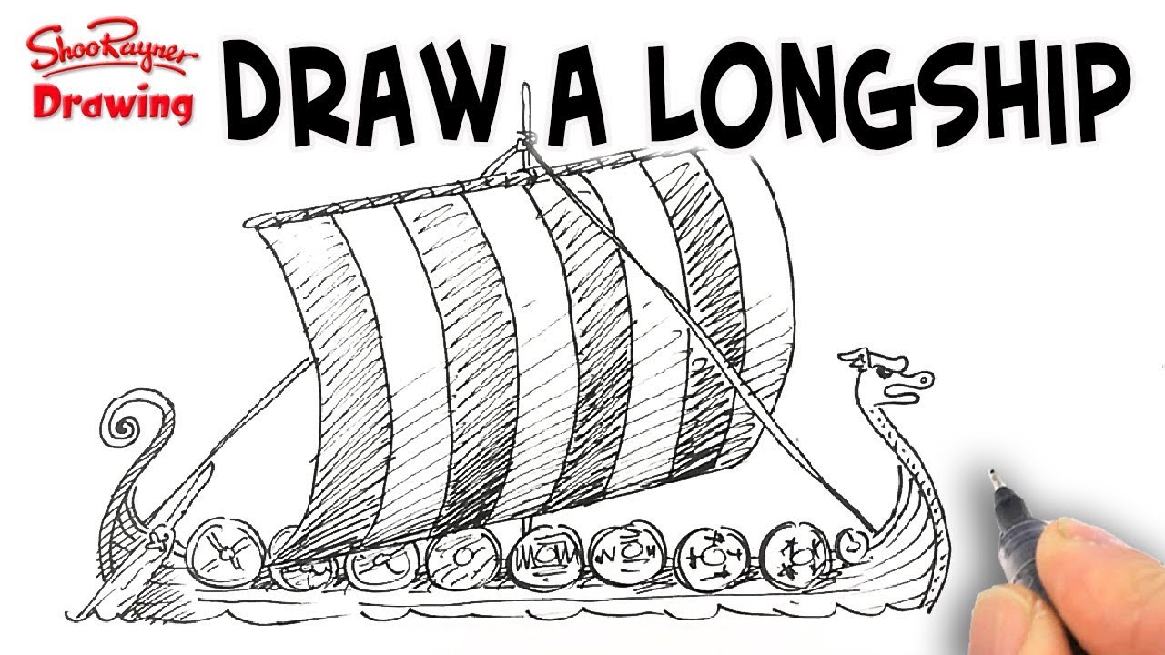 1280x720 how to draw a viking longship - Viking Boat Drawing