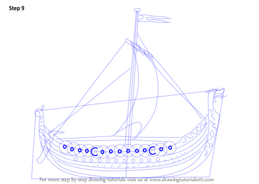 Схематический рисунок корабля викингов
