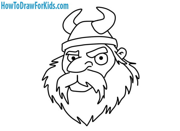 598x436 How To Draw A Viking Head For Kids How To Draw For Kids - Viking Drawings