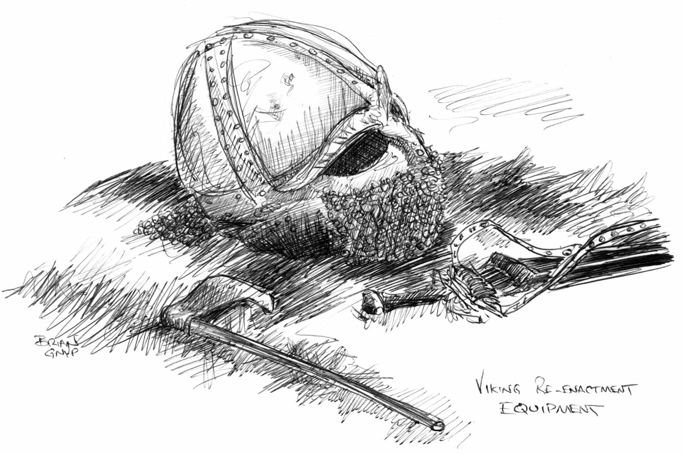 1337x889 Sketchy Drawings Viking Re Enactment - Viking Drawings