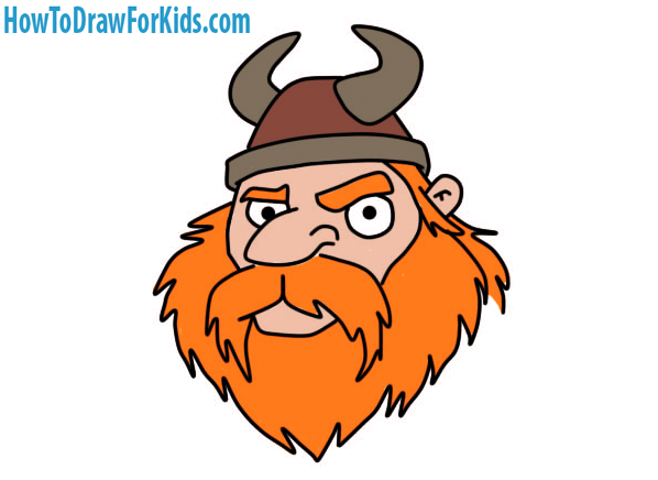 598x436 How To Draw A Viking Head For Kids How To Draw For Kids - Viking Face Drawing