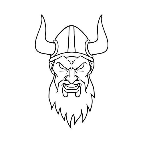 Viking Clip Art - Viking Face Drawing. 