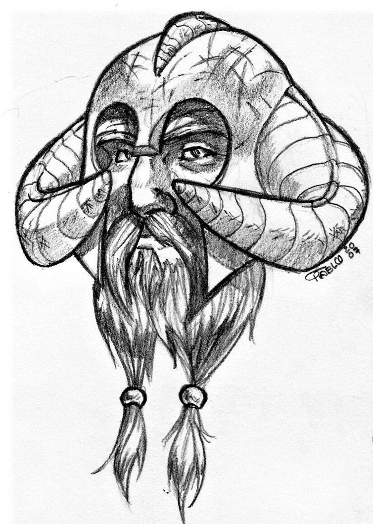 Viking Drawing Face. 