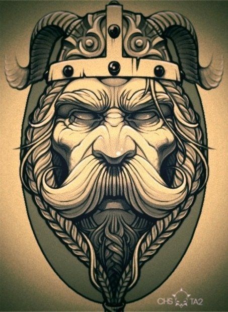 453x620 Viking On Behance Artwork - Viking Face Drawing